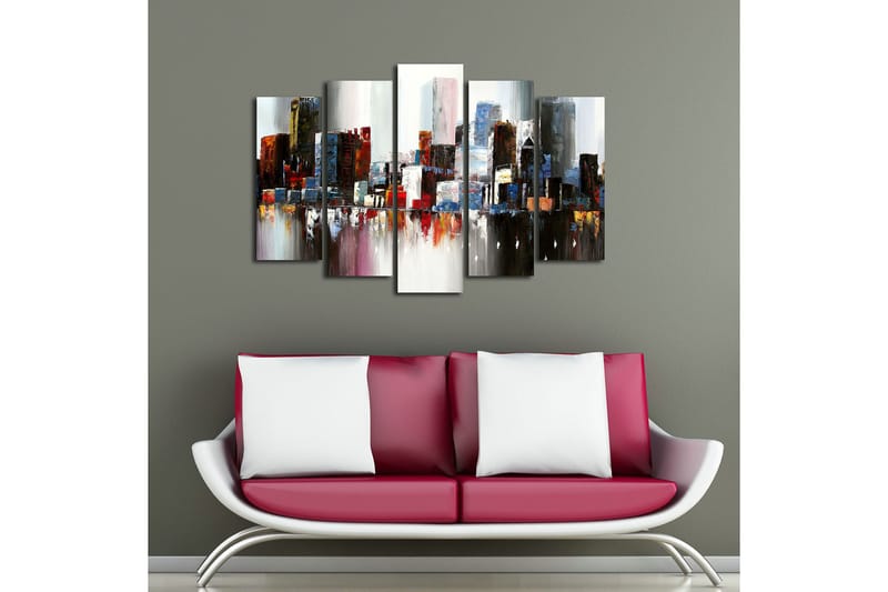 Canvastavla 5-pack Flerfärgad - 19x60 cm - Inredning - Tavlor & konst - Canvastavlor