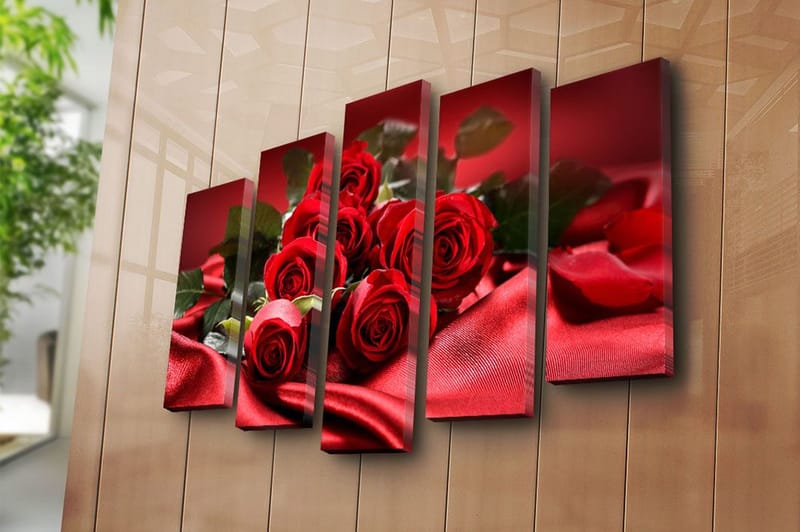 Canvastavla 5-pack Flerfärgad - 19x60 cm - Inredning - Tavlor & konst - Canvastavlor