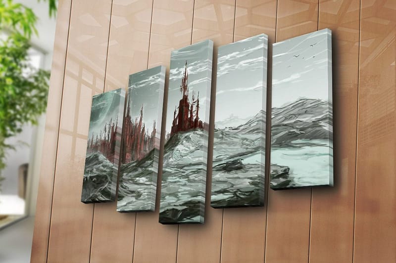 Canvastavla 5-pack Flerfärgad - 19x60 cm - Inredning - Tavlor & konst - Canvastavlor