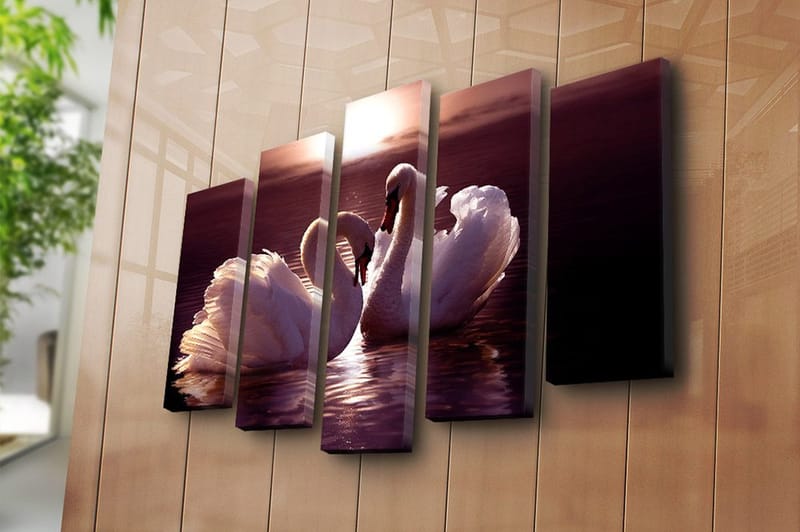 Canvastavla 5-pack Flerfärgad - 19x60 cm - Inredning - Tavlor & konst - Canvastavlor