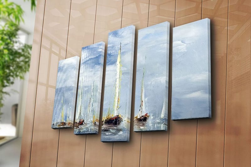 Canvastavla 5-pack Flerfärgad - 19x60 cm - Inredning - Tavlor & konst - Canvastavlor