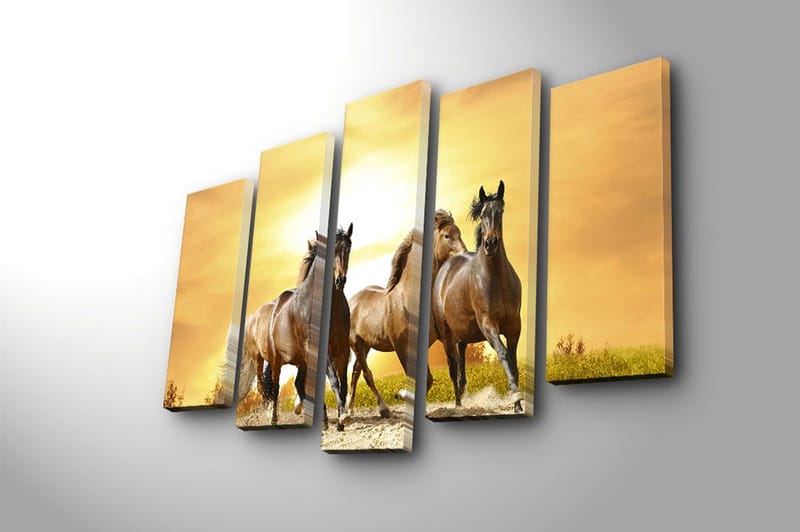 Canvastavla 5-pack Flerfärgad - 19x60 cm - Inredning - Tavlor & konst - Canvastavlor