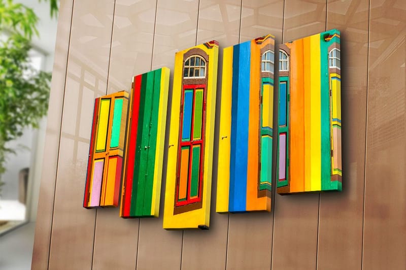 Canvastavla 5-pack Flerfärgad - 19x60 cm - Inredning - Tavlor & konst - Canvastavlor