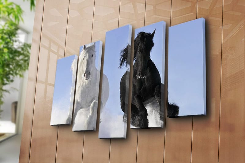 Canvastavla 5-pack Flerfärgad - 19x60 cm - Inredning - Tavlor & konst - Canvastavlor