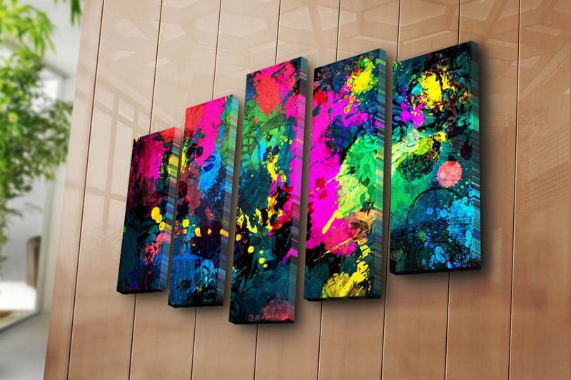 Canvastavla 5-pack Flerfärgad - 19x60 cm - Inredning - Tavlor & konst - Canvastavlor