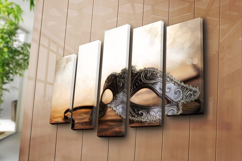 Canvastavla 5-pack Flerfärgad - 19x60 cm - Inredning - Tavlor & konst - Canvastavlor