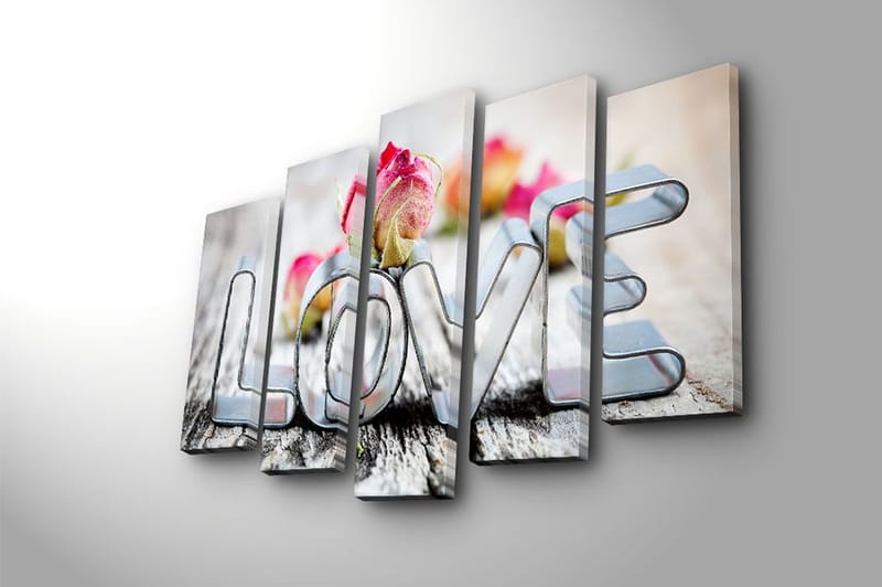 Canvastavla 5-pack Flerfärgad - 19x60 cm - Inredning - Tavlor & konst - Canvastavlor