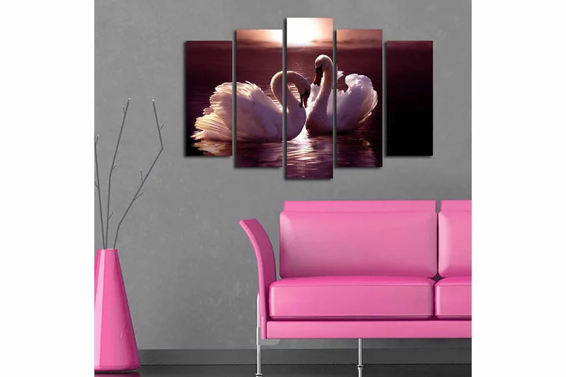 Canvastavla 5-pack Flerfärgad - 19x60 cm - Inredning - Tavlor & konst - Canvastavlor