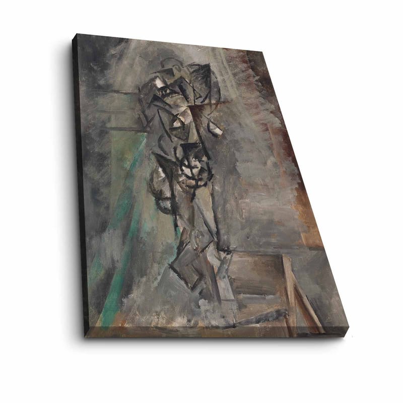 Canvastavla 70x100 cm - Abstrakt figurativ komposition med en mänsklig gestalt i fokus - Grå / Svart / Brun - Inredning - Tavlor & konst - Canvastavlor