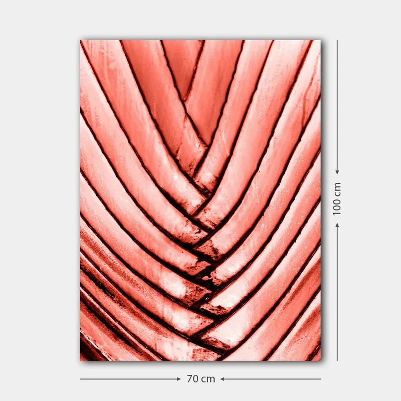 Canvastavla 70x100 cm - Abstrakt komposition med böljande linjer i rosa nyanser - Rosa / Svart - Inredning - Tavlor & konst - Canvastavlor