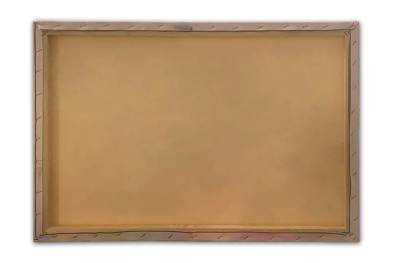 Canvastavla 70x100 cm - Abstrakt komposition med cirkulära mönster i olika färger som skapar en dynamisk känsla - Blå / Orange / Gul - Inredning - Tavlor & konst - Canvastavlor