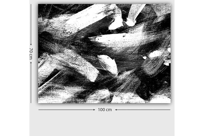 Canvastavla 70x100 cm - Abstrakt komposition med kraftfulla svarta och vita penseldrag - Svart / Vit - Inredning - Tavlor & konst - Canvastavlor