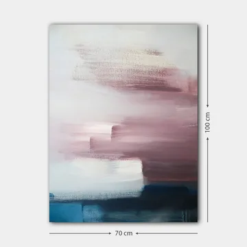 Canvastavla 70x100 cm - Abstrakt komposition med mjuka färgövergångar i rosa och blå nyanser - Rosa / Blå / Vit - Inredning - Tavlor & konst - Canvastavlor