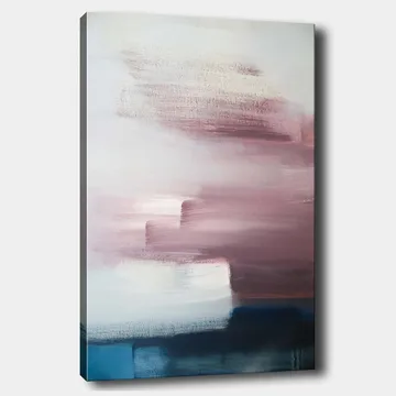 Canvastavla 70x100 cm - Abstrakt komposition med mjuka färgövergångar i rosa och blå nyanser - Rosa / Blå / Vit - Inredning - Tavlor & konst - Canvastavlor