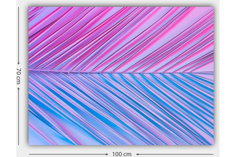 Canvastavla 70x100 cm - Abstrakt konstverk med diagonala linjer i rosa och blå toner - Rosa / Blå - Inredning - Tavlor & konst - Canvastavlor