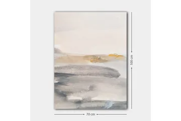 Canvastavla 70x100 cm - Abstrakt landskap med mjuka färgövergångar - Grå / Beige / Ljusblå - Inredning - Tavlor & konst - Canvastavlor