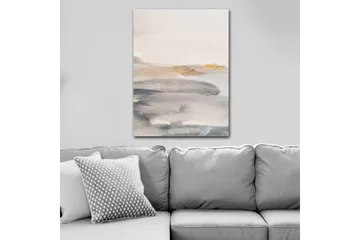 Canvastavla 70x100 cm - Abstrakt landskap med mjuka färgövergångar - Grå / Beige / Ljusblå - Inredning - Tavlor & konst - Canvastavlor