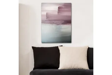 Canvastavla 70x100 cm - Abstrakt landskap med mjuka färgövergångar i rosa och blå nyanser - Rosa / Blå / Grå - Inredning - Tavlor & konst - Canvastavlor