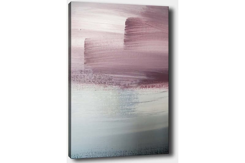Canvastavla 70x100 cm - Abstrakt landskap med mjuka färgövergångar i rosa och blå nyanser - Rosa / Blå / Grå - Inredning - Tavlor & konst - Canvastavlor