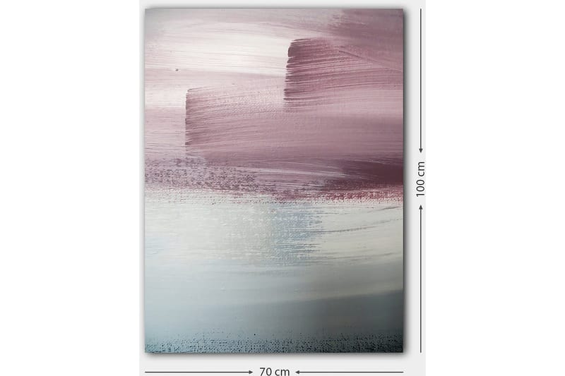 Canvastavla 70x100 cm - Abstrakt landskap med mjuka färgövergångar i rosa och blå nyanser - Rosa / Blå / Grå - Inredning - Tavlor & konst - Canvastavlor