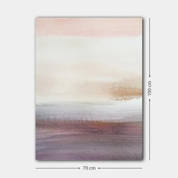 Canvastavla 70x100 cm - Abstrakt landskap med mjuka färgövergångar i pastelltoner - Ljusrosa / Beige / Lila - Inredning - Tavlor & konst - Canvastavlor