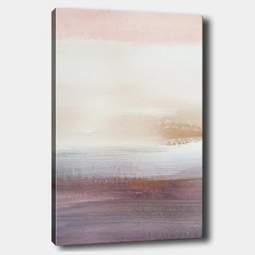 Canvastavla 70x100 cm - Abstrakt landskap med mjuka färgövergångar i pastelltoner - Ljusrosa / Beige / Lila - Inredning - Tavlor & konst - Canvastavlor