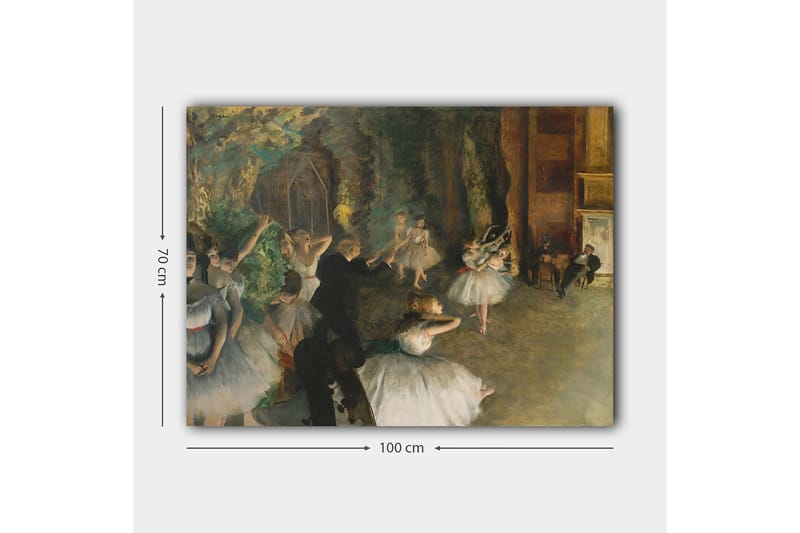 Canvastavla 70x100 cm - Balettföreställning med dansande ballerinas i fokus - Vit / Grön / Brun - Inredning - Tavlor & konst - Canvastavlor