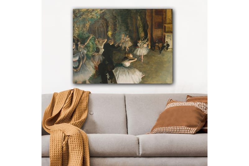 Canvastavla 70x100 cm - Balettföreställning med dansande ballerinas i fokus - Vit / Grön / Brun - Inredning - Tavlor & konst - Canvastavlor
