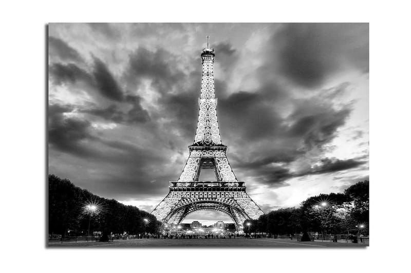 Canvastavla 70x100 cm - Eiffeltornet i en dramatisk svartvit komposition - Svart / Vitt / Grått - Inredning - Tavlor & konst - Canvastavlor