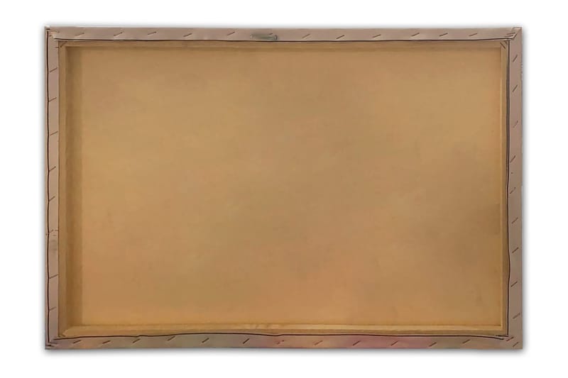 Canvastavla 70x100 cm - Ett färgglatt geometriskt mönster med symboliska inslag - Svart / Röd / Gul - Inredning - Tavlor & konst - Canvastavlor