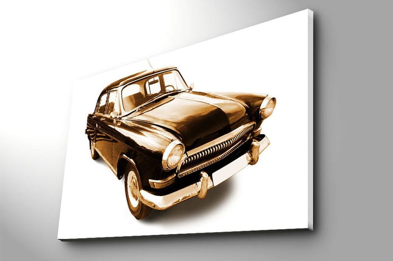 Canvastavla 70x100 cm - Klassisk bil i svart och guldtoner - Svart / Guld - Inredning - Tavlor & konst - Canvastavlor