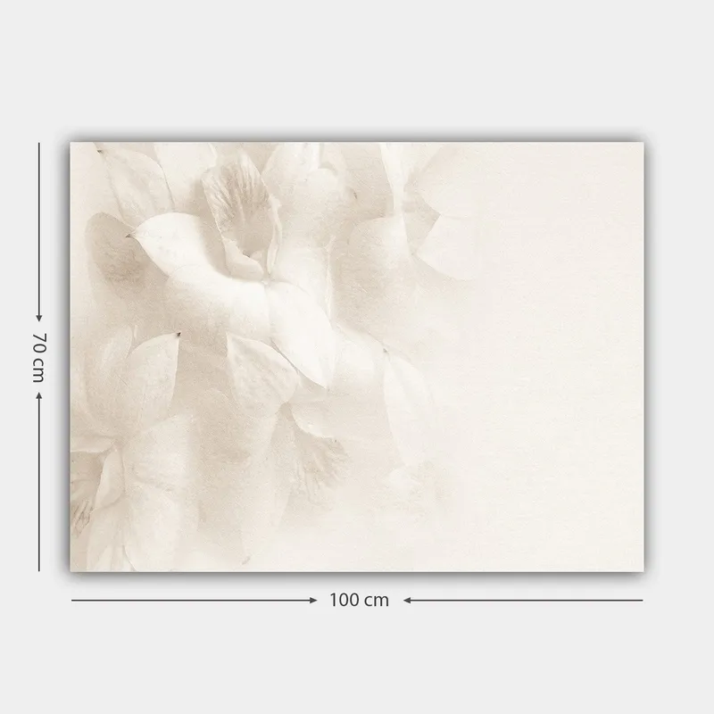 Canvastavla 70x100 cm - Mjuka blommor i subtila nyanser av vitt - Vit / Ljusbeige - Inredning - Tavlor & konst - Canvastavlor