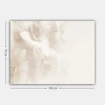 Canvastavla 70x100 cm - Mjuka blommor i subtila nyanser av vitt - Vit / Ljusbeige - Inredning - Tavlor & konst - Canvastavlor