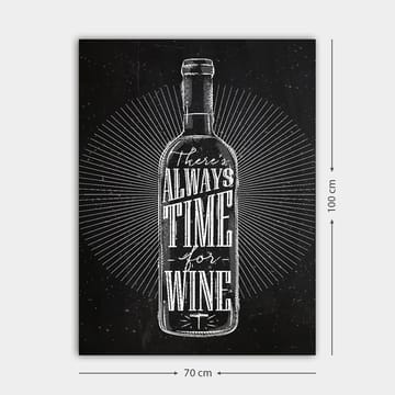 Canvastavla 70x100 cm - Stiliserad vinflaska med texten There's always time for wine i en modern design - Svart / Vit - Inredning - Tavlor & konst - Canvastavlor