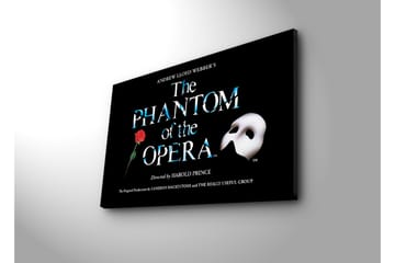 Canvastavla 70x45 cm - Mask och ros från Phantom of the Opera - Svart / Vit / Röd - Inredning - Tavlor & konst - Canvastavlor