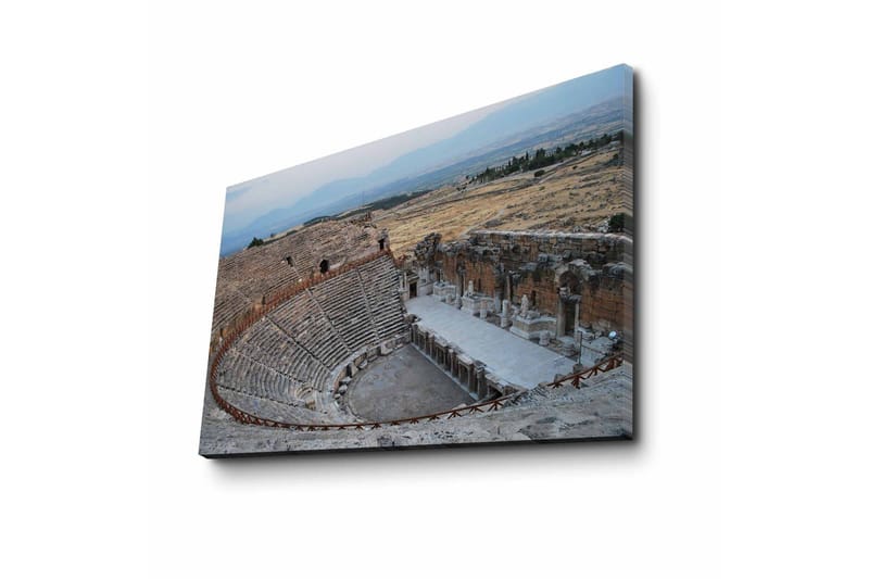 Canvastavla 70x45 cm - Ruiner av ett antikt teater i en bergig landskap - Grå / Beige / Blå - Inredning - Tavlor & konst - Canvastavlor