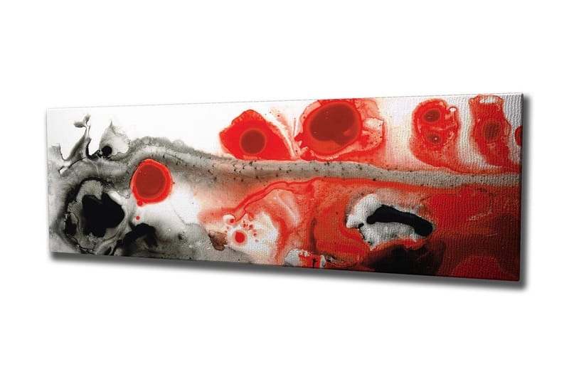 Canvastavla 80x30 cm - Abstrakt komposition med röda och svarta former - Röd / Svart / Vit - Inredning - Tavlor & konst - Canvastavlor