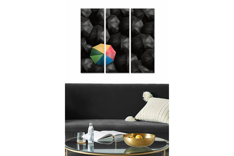 Canvastavla Abstract 3-pack Flerfärgad - 20x50 cm - Inredning - Tavlor & konst - Canvastavlor