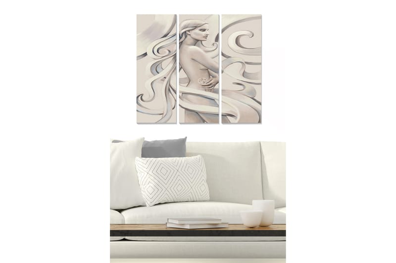 Canvastavla Abstract 3-pack Flerfärgad - 20x50 cm - Inredning - Tavlor & konst - Canvastavlor