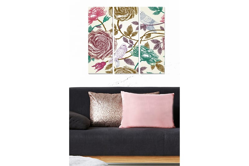 Canvastavla Abstract 3-pack Flerfärgad - 20x50 cm - Inredning - Tavlor & konst - Canvastavlor