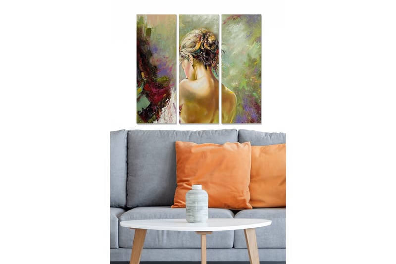 Canvastavla Abstract 3-pack Flerfärgad - 20x50 cm - Inredning - Tavlor & konst - Canvastavlor