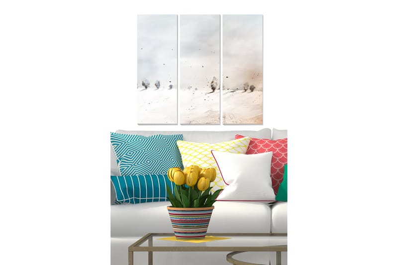 Canvastavla Abstract 3-pack Flerfärgad - 20x50 cm - Inredning - Tavlor & konst - Canvastavlor