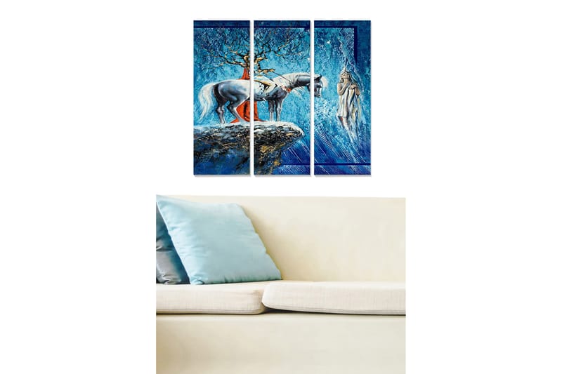 Canvastavla Abstract 3-pack Flerfärgad - 20x50 cm - Inredning - Tavlor & konst - Canvastavlor