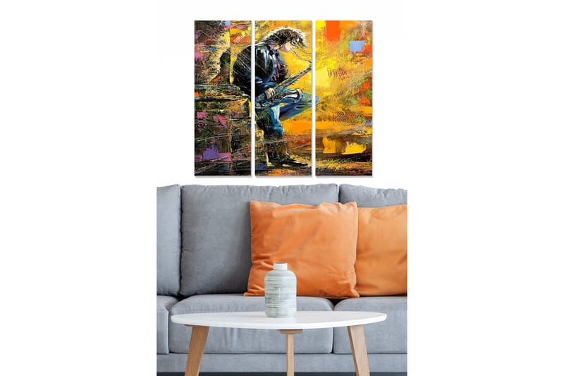 Canvastavla Abstract 3-pack Flerfärgad - 20x50 cm - Inredning - Tavlor & konst - Canvastavlor