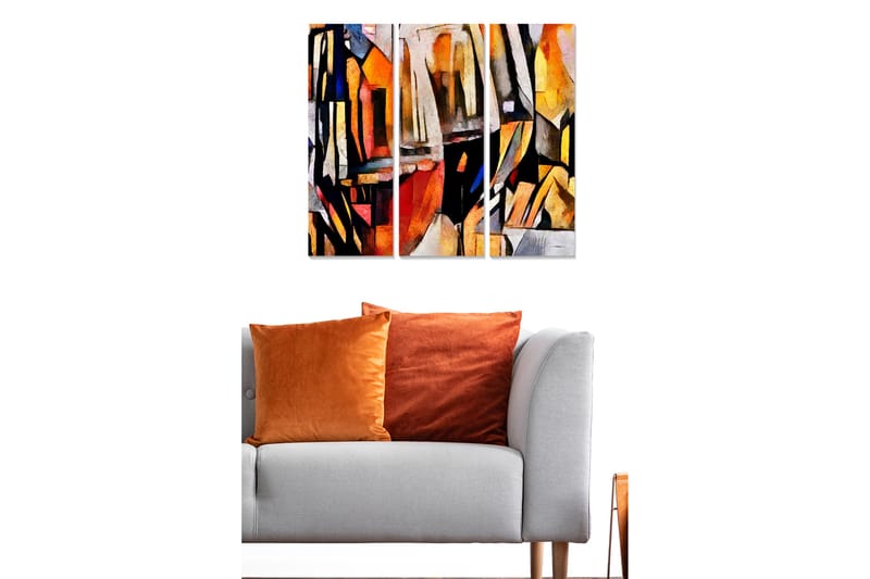 Canvastavla Abstract 3-pack Flerfärgad - 20x50 cm - Inredning - Tavlor & konst - Canvastavlor