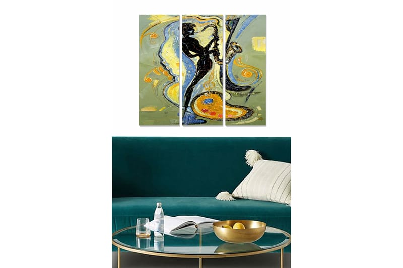 Canvastavla Abstract 3-pack Flerfärgad - 20x50 cm - Inredning - Tavlor & konst - Canvastavlor