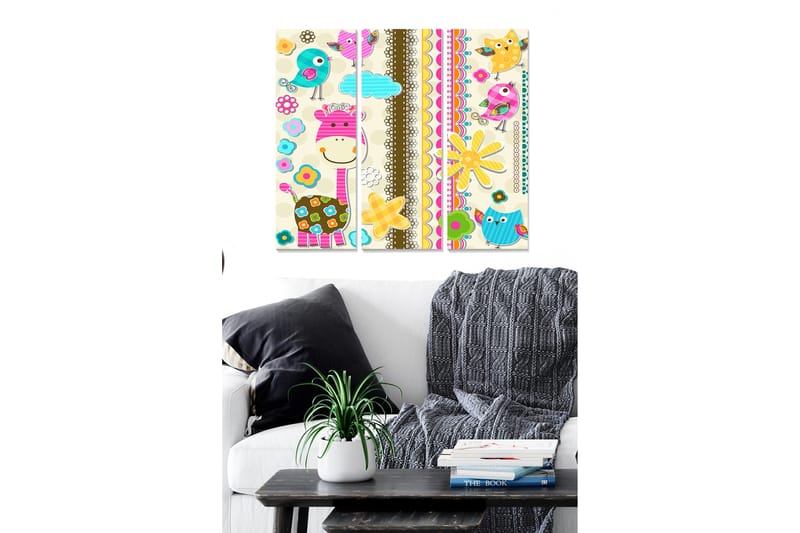 Canvastavla Abstract 3-pack Flerfärgad - 20x50 cm - Inredning - Tavlor & konst - Canvastavlor