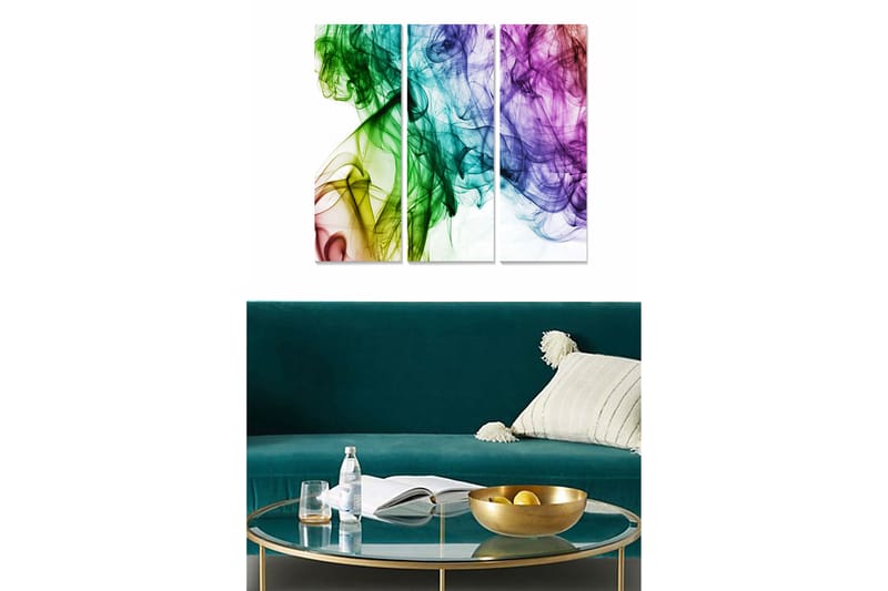 Canvastavla Abstract 3-pack Flerfärgad - 20x50 cm - Inredning - Tavlor & konst - Canvastavlor