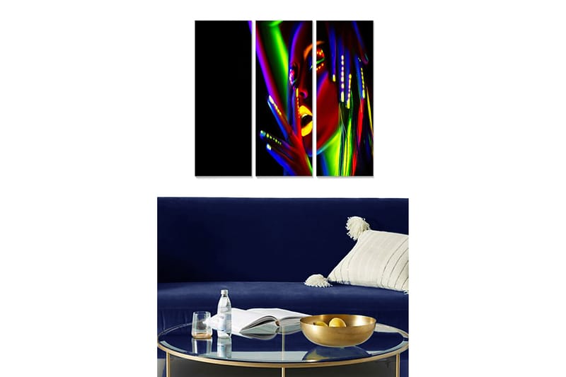 Canvastavla Abstract 3-pack Flerfärgad - 20x50 cm - Inredning - Tavlor & konst - Canvastavlor