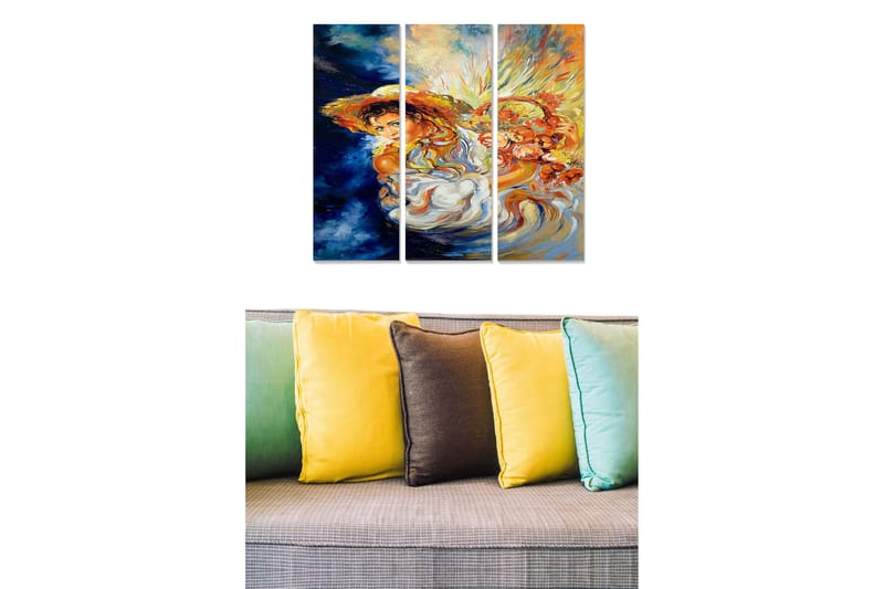 Canvastavla Abstract 3-pack Flerfärgad - 20x50 cm - Inredning - Tavlor & konst - Canvastavlor